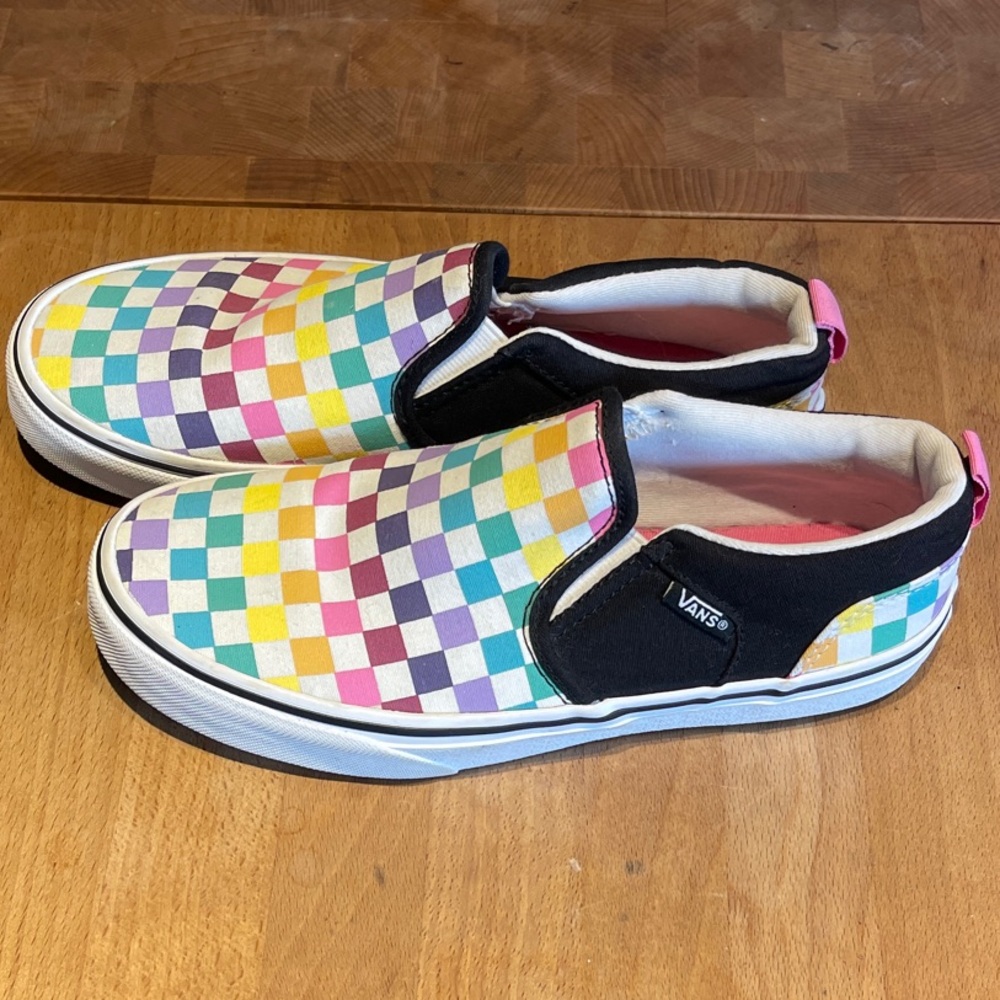 Vans Kids Multicolor Checkered Slip-On Sneakers
